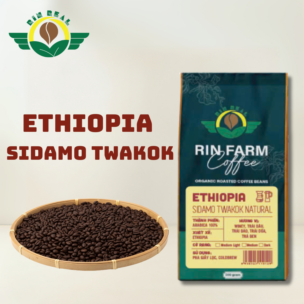 Cà phê hạt specialty Ethiopia Sidamo Twakok - Rin Farm Coffee