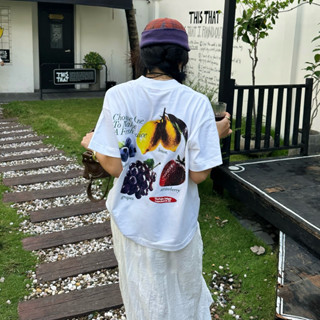 CHÍNH HÃNG - Áo Thun Trắng "JUICE BAR" Form Boxy UNISEX Áo Hè - ThePalm