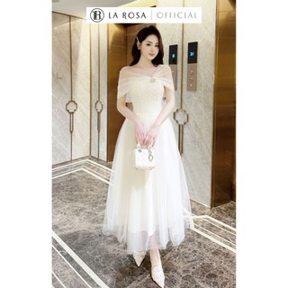  La Rosa Váy Maxi Dáng Dài Trễ Vai Đính Đá Tiểu Thư Phù Hợp Dự Tiệc Đi Cưới Du Lịch Dạo Phố T40 