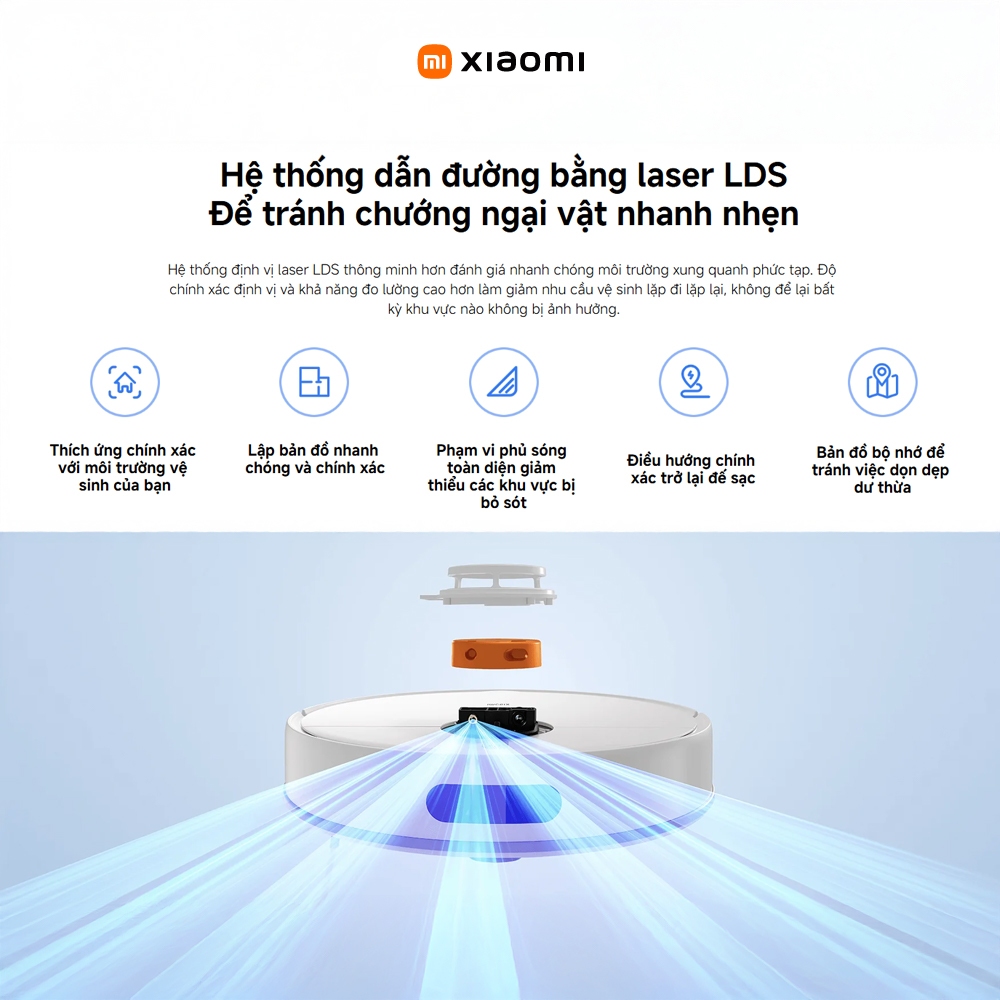 Robot hút bụi lau nhà Xiaomi S40C - Lực hút 5000Pa - Kiểm soát lưu lượng nước - Bảo hành 12 tháng | BigBuy360 - bigbuy360.vn