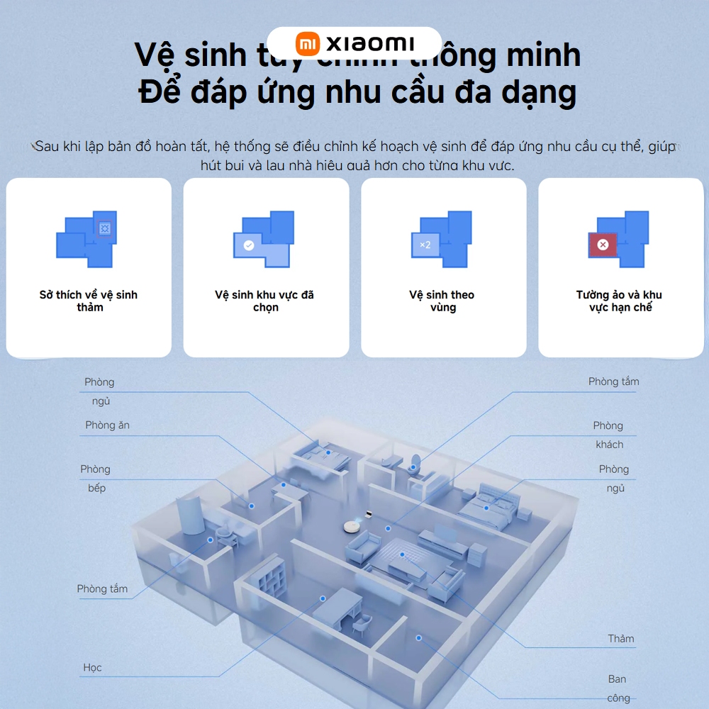 Robot hút bụi lau nhà Xiaomi S40C - Lực hút 5000Pa - Kiểm soát lưu lượng nước - Bảo hành 12 tháng | BigBuy360 - bigbuy360.vn