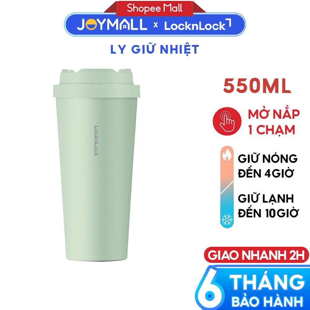 Ly giữ nhiệt LocknLock 550ml Xanh Mint LHC3249MIT, Hàng chính hãng, inox 316, độc quyền - JoyMall