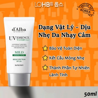  【Chính Hãng d'Alba Kem Chống Nắng Essence Truffle SPF50+ – Dưỡng Ẩm Nâng Tông Da Căng Bóng Thuần Chay Hàn Quốc 