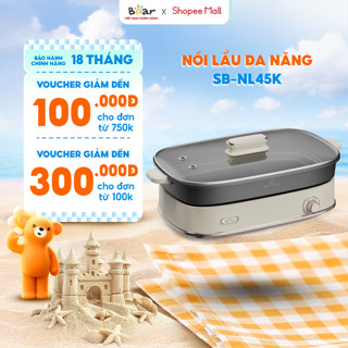 Bếp Nướng Điện Bear 4.5L 6 Nồi Lẩu Nướng Điện Đa Năng Chống Dính Nồi Lẩu Bếp Nướng Nồi Nấu Điện Mini SB-NL45K
