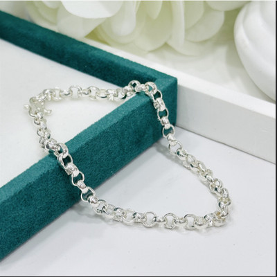 Lắc Tay Bạc Trắng Toàn Phần Khoan 5mm Cho Nữ - Ngọc Trai Trường Thịnh