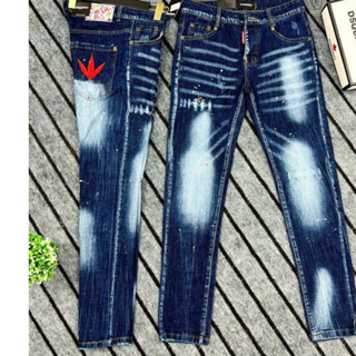 QUẦN BÒ JEAN NAM DÀI ĐEN VẨY SƠN SỜN RÁCH KIỂU ĐẸP CÁ TÍNH,CHẤT JEAN MỀM CO GIÃN TỐT