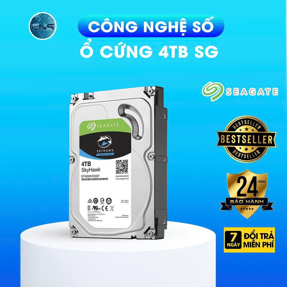 Ổ cứng Seagate Skyhawk 4TB HDD ST4000VX016 4000GB | Chính Hãng Bảo Hành 36 Tháng