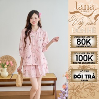 Set quần BÍCH NHƯ thiết kế LA.NA DESIGN chất tơ thêu hoa in hình phối ren phù hợp đi du lịch, dạo phố- SQ209