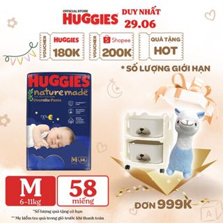 Tã quần Huggies Naturemade ban đêm M58/L44/XL38/XXL26