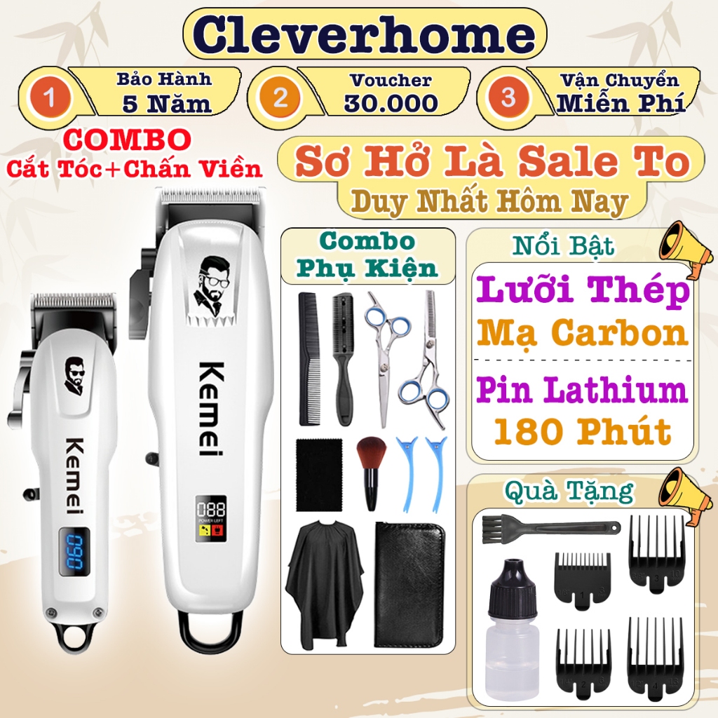 Tông Đơ Cắt Tóc Chấn Viền Chuyên Nghiệp, Tăng Đơ Hớt Tóc Nam, Người Lớn Chính Hãng Kemei KM809PG
