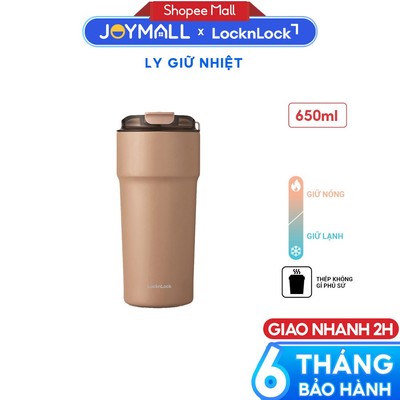 Ly Giữ Nhiệt Thép Phủ Sứ LocknLock Metro Cafe Tumbler 650ml LHC4359CHO, Hàng Chính Hãng - JoyMall