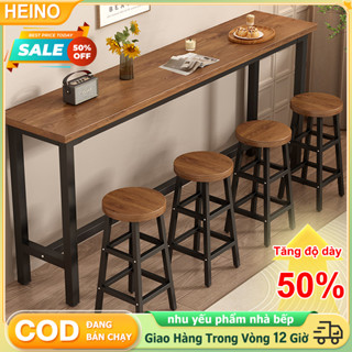 Bàn Quầy Bar Gỗ Tự Nhiên Dài Hẹp Bàn Cao Đặt Sát Tường Dùng Cho Quán Cafe Trà Sữa Nhà Hàng Cửa Tiệm