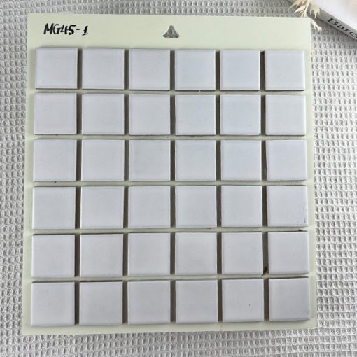 Gạch mosaic gốm sứ gắn vỉ 30x30cm màu ghi sáng (Kho HN và SG)