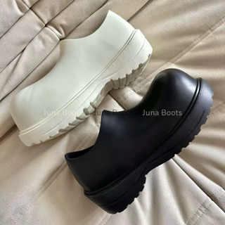  Giày đi mưa Mules siêu nhẹ chân mũi vòm tròn cá tính - Ủng nhựa Eva Nam Nữ thời trang mới 