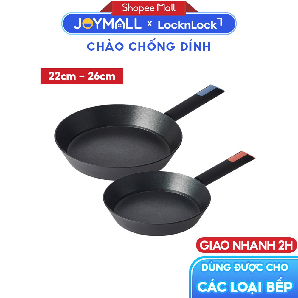 Chảo chống dính LocknLock Index IH CAF2205 22cm, CAF2605 26cm, phủ Titanium dùng được bếp từ và các 