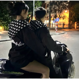  Áo khoác hodie Áo khoá MŨ NHIỀU SAO  áo nỉ mũ nỉ cotton lót bông Áo dài tay mũ 2 lớp dày dặn tay bồng siêu hot 