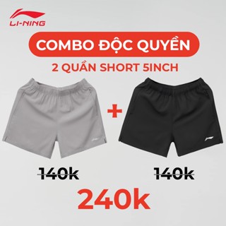 Combo 2 Quần Thể Thao Nam Li-Ning 5 Inch Cao Cấp, Siêu Nhẹ Cho Tập Gym, Chạy Bộ Short Co Giãn Dễ Vận Động - 5INCH