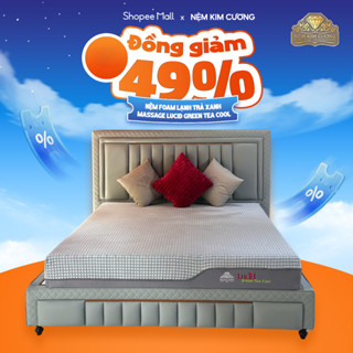 NỆM KIM CƯƠNG - Nệm Foam massage trà xanh vải lạnh LUCID Green Tea Cool, cân bằng nhiệt 4 mùa, kháng khuẩn, nâng đỡ