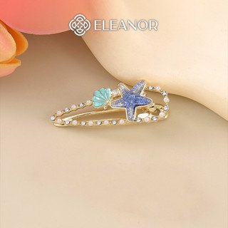 Kẹp tóc nữ Eleanor Accessories hình vỏ sò và sao biển kẹp tóc mái đính đá phụ kiện tóc 9958