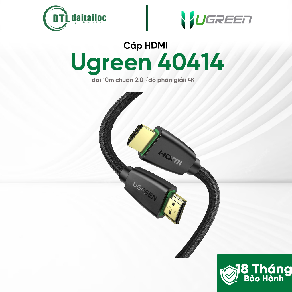 Cáp HDMI Dài 10m Chuẩn 2.0 Hỗ Trợ 3D Và Độ Phân Giải 4K (HD118) Ugreen 40414 | Chính Hãng | Bảo Hành