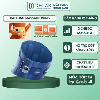 Đai Massage Lưng DELAX Mát Xa Rung Làm Nóng Giảm Đau Lưng, Hỗ Trợ Thoát Vị Đĩa Đệm Thoái Hóa Cột Sống