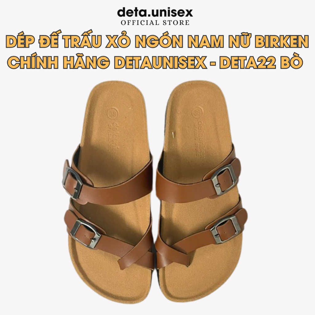 [HCM] Dép đế trấu Toe Ring xỏ ngón thời trang nam nữ DETAUNISEX - DETA22 Bò