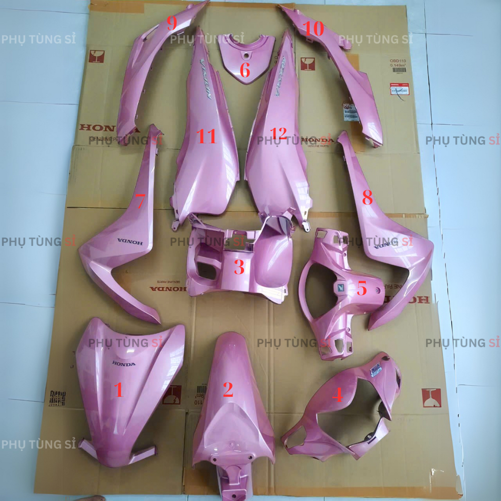 Dàn Áo Vision Hồng Đời 2015-2020 Zin Hãng HONDA
