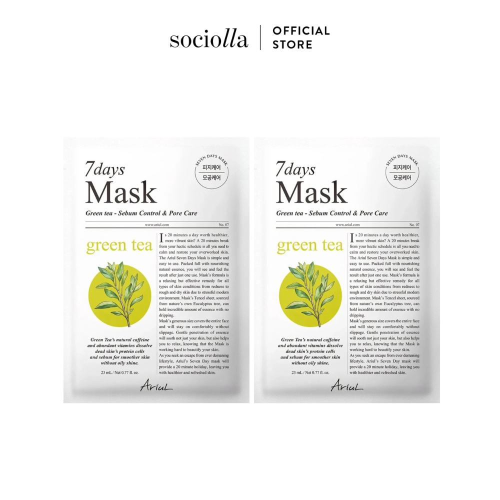 Bộ Đôi Mặt Nạ Ariul 7days Mask Green Tea S