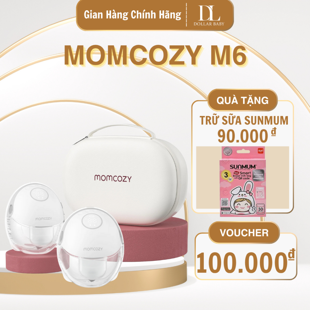 Máy hút sữa Momcozy M6 - Rảnh tay, Không dây, Phễu nghiêng 105 độ - Chính hãng