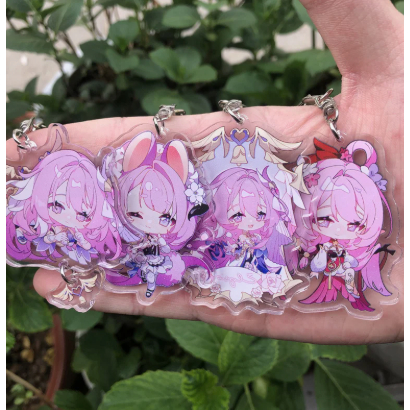 Móc khóa Honkai Impact 3 Elysia Phụ kiện trò chơi Anime Ba lô Mặt dây chuyền Cosplay Đạo cụ Huy hiệu