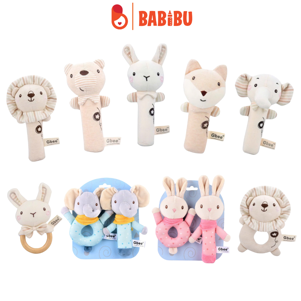 Thú nhồi bông lục lạc Gbee có xúc xắc cho bé
