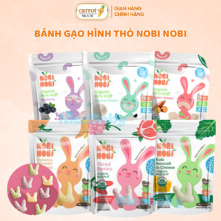 Bánh Gạo Ăn Dặm Hữu Cơ NOBI NOBI Hình Tai Thỏ 15g Cho Bé Từ 8M+ 