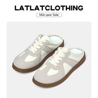 [ MỞ BÁN SỚM ] Giày bata hở gót, đế cao 2.5cm, giày sục hở gót chất liệu canvas dễ vệ sinh - latlatclothing