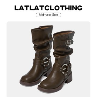 [ HOẢ TỐC 2H - BỐT ỔNG BẢN CAO CẤP ] Bốt cổ lửng đế cao 4cm, chất liệu da trơn chống xước siu đẹp 2 - 8018