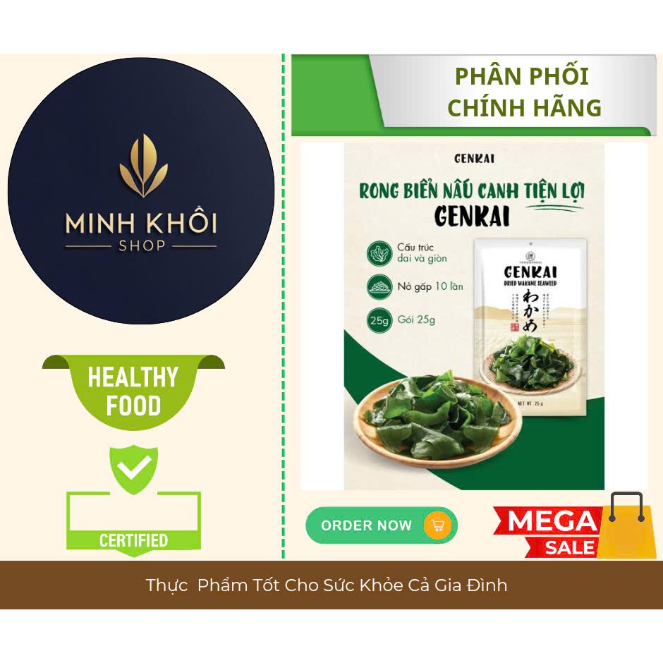 COMBO 10 GÓI - Rong Biển Nấu Canh GenKai 25g