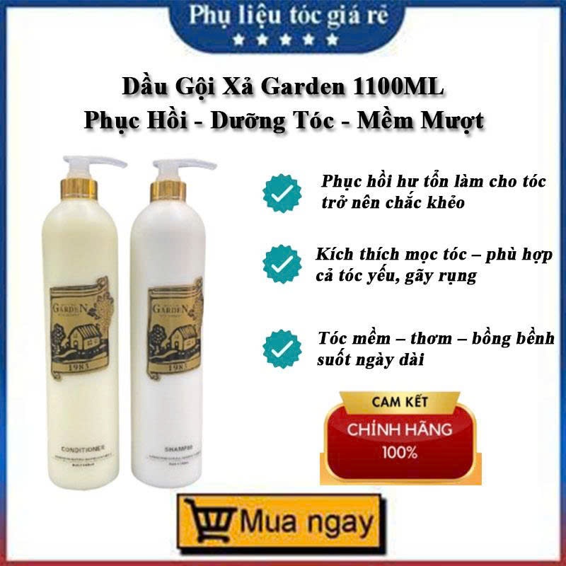 Cặp dầu Gội xả Garden 1000ml lưu hương nước hoa, mượt tóc, ngăn rụng tóc mugens