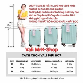 Vali du lịch nhựa  ABS SIZE 28 cao cấp