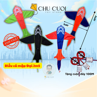   TẶNG 100M DÂY  Diều Cá Mập Khổng Lồ 2m5  diều cá mập đen - Diều Thả Ngoài Trời Đa Dạng Mẫu Mới 2025 
