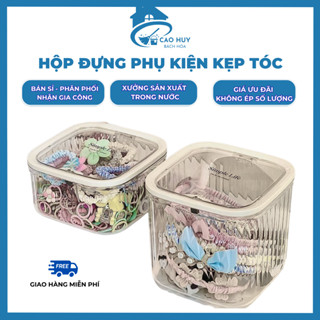  Hộp Đựng Kẹp Tóc   Móc Khóa   Đồ Nhỏ Gọn 2 Kích Cỡ – Nhựa Trong Suốt Nắp Khít Chống Bụi 