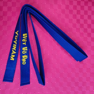 Đai xanh thường không âm dương { thêu Vovinam Việt Võ Đao} thêu 1 gạch, 2 gạch, 3 gạch Ailaikit