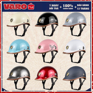 [Chính Hãng] Mũ Bảo Hiểm Nửa Đầu VARO Shape Kiểu Nhật Cá Heo - Nhựa ABS Nguyên Sinh-Freesize 54-59cm