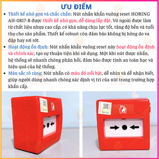 Nút ấn khẩn vuông reset Horing  AH-0817
