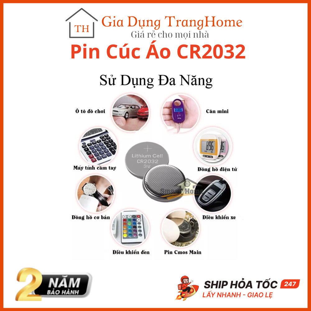 Pin Cúc Áo CR2032 Cho Thiết Bị Định Vị GPS FindmyTag, Droptag, Momax, Đồng hồ, Chìa khóa, Điều khiển