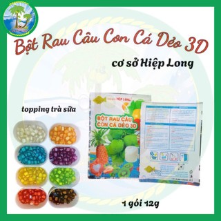 HỘP BỘT RAU CÂU CON CÁ DẺO [12 GÓI]