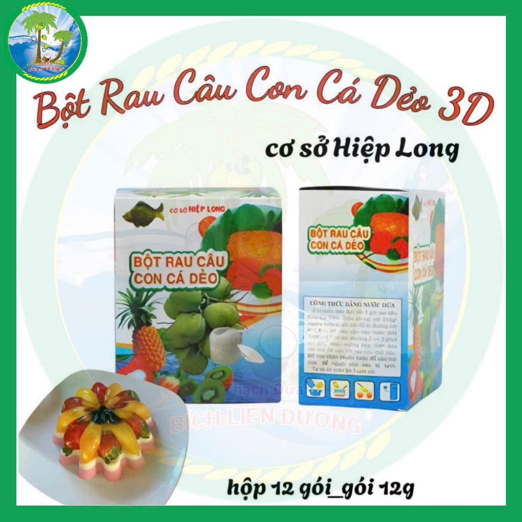 HỘP BỘT RAU CÂU CON CÁ DẺO [12 GÓI]