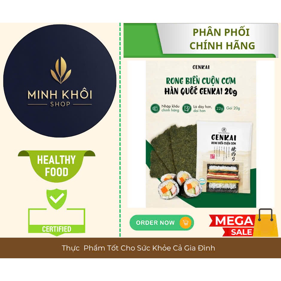 Rong Biển Cuộn Cơm GenKai 10 Lá ( 20g)