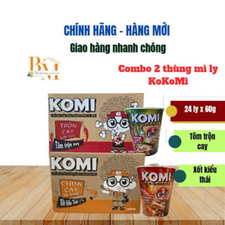 THÙNG 24 LY Mì KOMI MASAN CHUA CAY TÉ GHẾ XỐT KIỂU THÁI MỚI VÀ MÌ TÔM TRÔN CAY BỐC LỬA MỚI