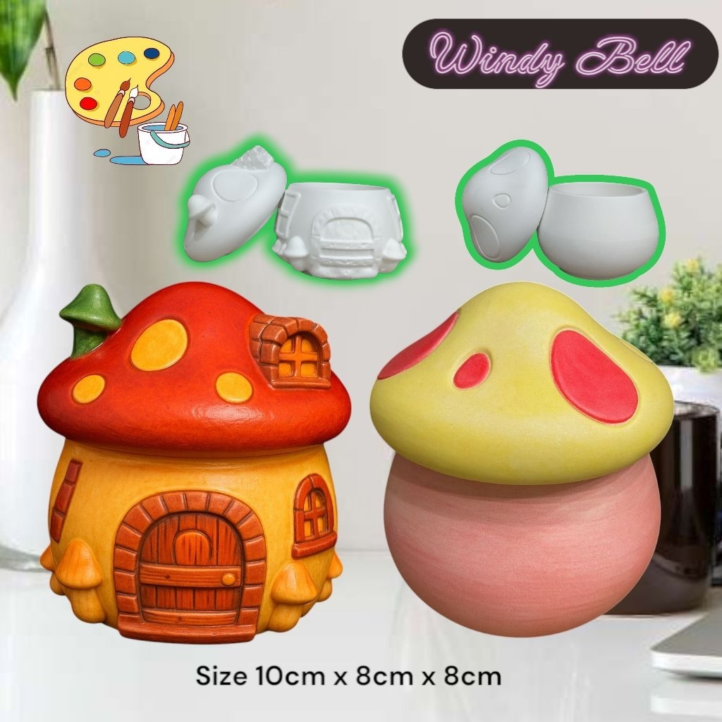 HỦ NẤM - Tượng thạch cao trắng (10cm) - DIY