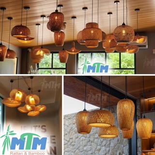 Đèn tre 1 lớp, 2 lớp - Đèn mây tre, Lồng đèn trang trí, Đèn treo thả.