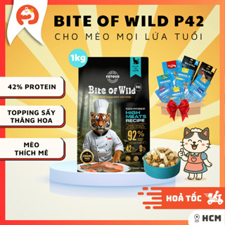 Gói Hạt 1kg Bite Of Wild P42, F42, K42, B45 - 92% từ Thịt - Topping Thịt Sấy Thăng Hoa